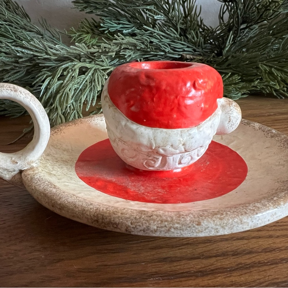 Vintage Ceramic Santa Candle Holder – Christmas Chamberstick Décor - Picture 10 of 10